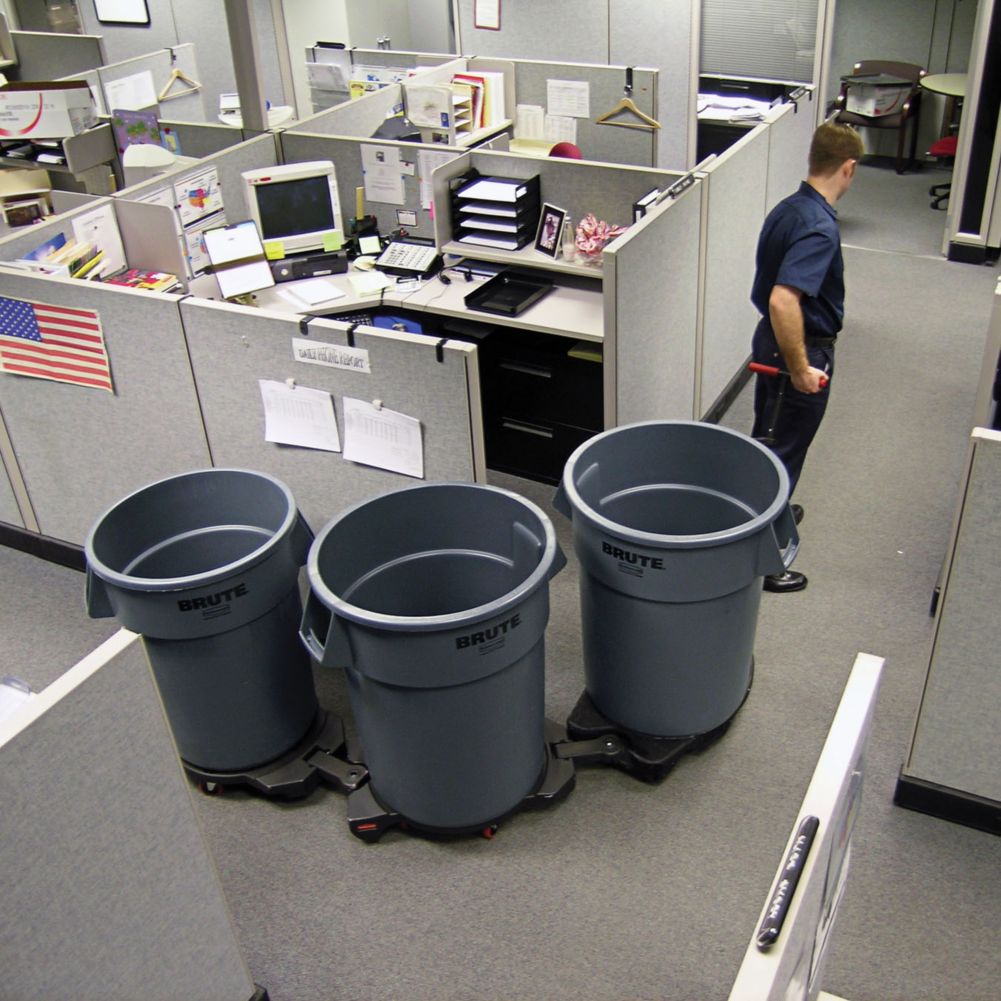 Rubbermaid&reg; Black Trainable Dolly for Brute Container