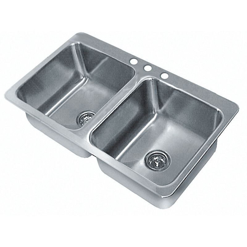Smart Series 45in.x20in.x12in. Two Compart. Drop-In Sink, SS-2-4521-12