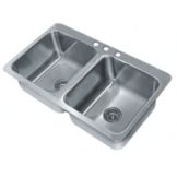 Smart Series 45in.x20in.x12in. Two Compart. Drop-In Sink, SS-2-4521-12
