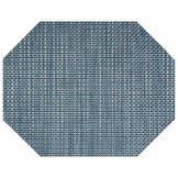 Front Of The House 11"x14" Indigo Basketweave Octagon Placemat