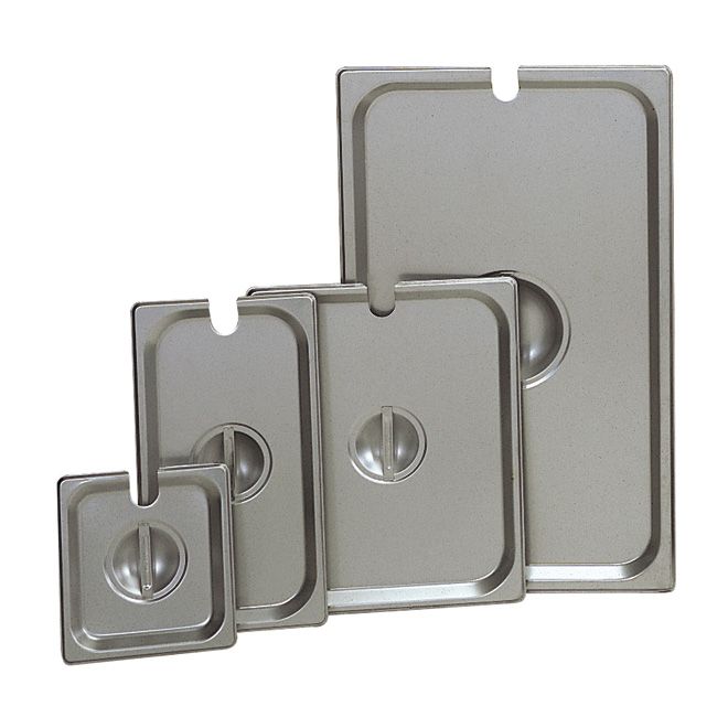 Update International Sixth Size Notched Solid Steam Table Pan Cover