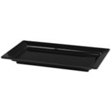 OCA Bianca Black Rectangular Melamine Tray, 19-1/2" x 3/4"