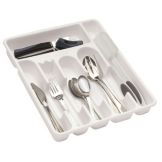 Rubbermaid Large White Plastic 6-Compartment Cutlery Tray