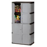 Rubbermaid Mica / Charcoal 4-Shelf 27 cu ft Full Double Door Cabinet