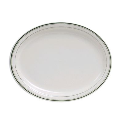 Tuxton&reg; Green Bay 13.25" x 10.25" Eggshell Oval Platter
