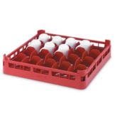 Full Size Medium 20-Comp Cup Rack, Red, 19-3/4 x 19-3/4 x 5-1/2