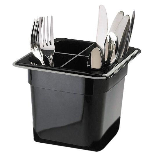 Cal-Mil&reg; Black 4-Way 1/6 Size Pan for 475-6 S/S Housing