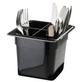 Cal-Mil&reg; Black 4-Way 1/6 Size Pan for 475-6 S/S Housing