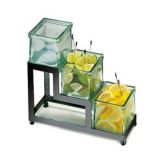 Cal-Mil&reg; Black Squared Stair-Step Frame w/ 3 Green Glass Jars