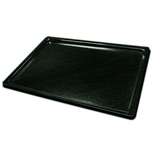 Cal-Mil&reg; 10" x 12" x 1" Black Shallow Acrylic Tray