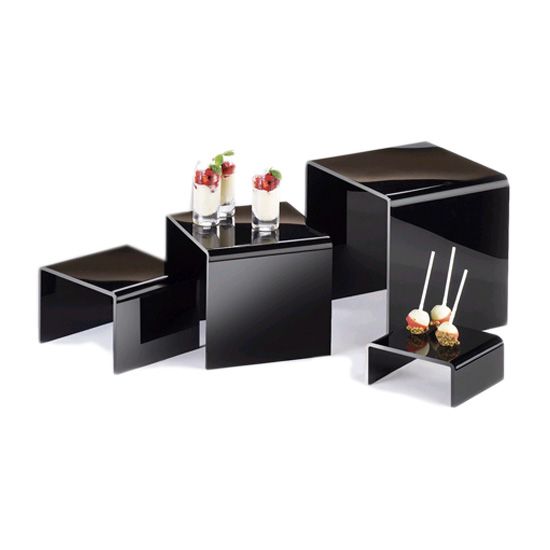 Cal-Mil&reg; Set of 4 Black Acrylic Risers