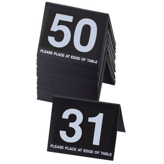 Cal-Mil&reg; Black Break Resistant Number Tents (No. 26-50)