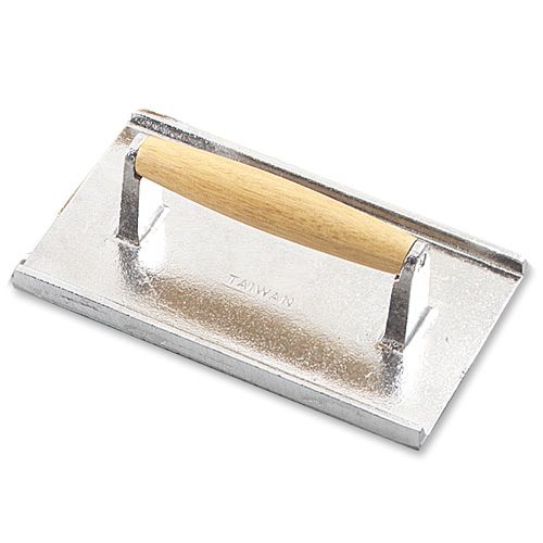 Browne 9" x 5.75" Iron Steak Weight with Wood Handle