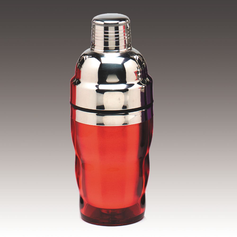 Red 3-Piece 10 oz Cocktail Shaker