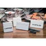 American Metalcraft Rectangular Scroll Pattern Ceramic Menu Card