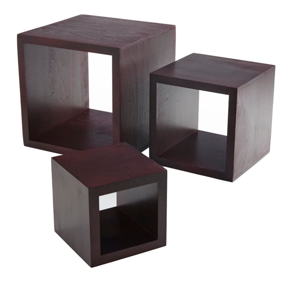 American Metalcraft Mahogany Square 3-Piece Riser Set