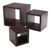 American Metalcraft Mahogany Square 3-Piece Riser Set