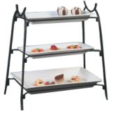 American Metalcraft Ironworks&trade; Blk 3-Tier Iron Rectangular Stand