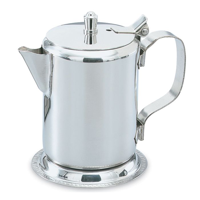 Mirror Finish S/S Gadroon Base Creamer / Server w/ Hinged Lid, 10 oz
