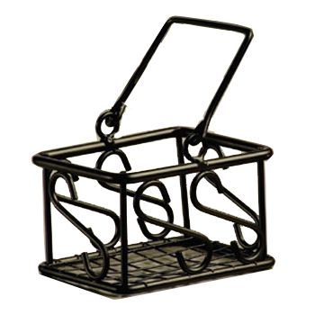 American Metalcraft Scroll Pattern Wrought Iron Sugar Packet Basket