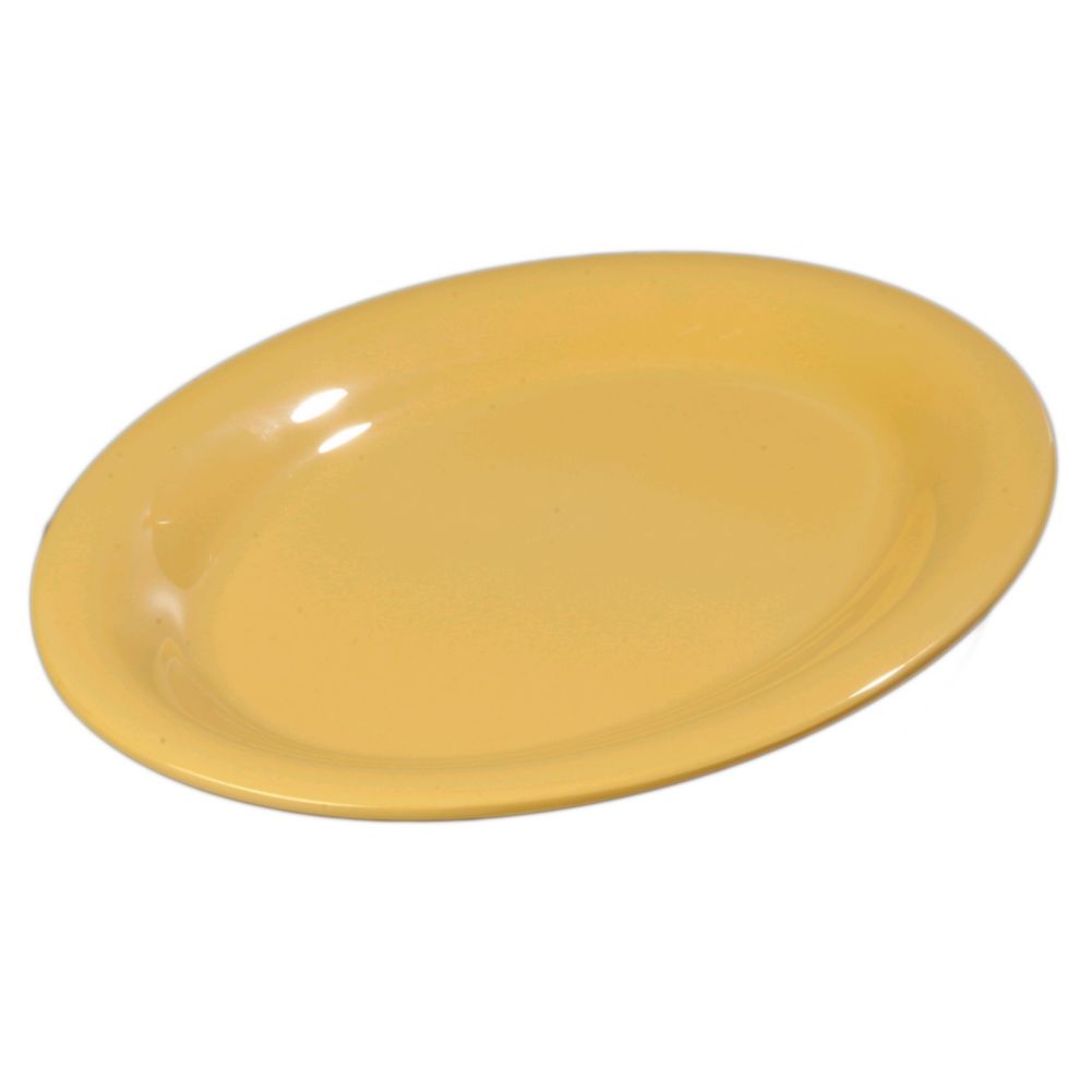 Carlisle&reg; Durus&reg; 12" x 9" Honey Yellow Oval Platter