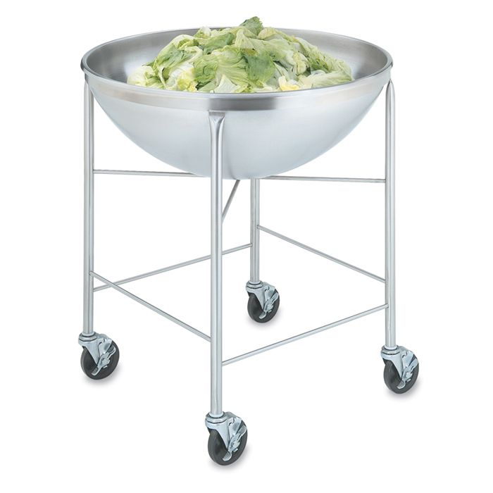S/S Mobile Bowl Stand w/ 80 Qt S/S Round Bottom Mixing Bowl, 30x32x32