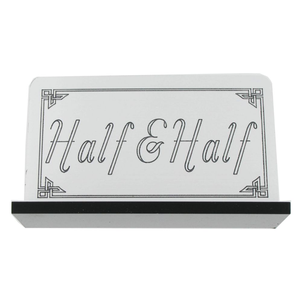 Cal-Mil&reg; 5"x 3" Silver "Half and Half" Sign