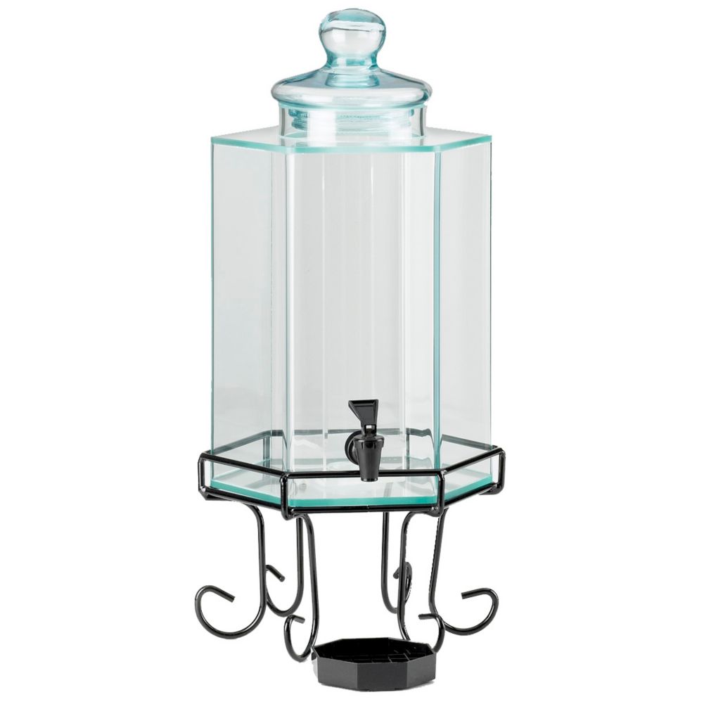 Cal-Mil&reg; Octagon 2 Gallon Glass Dispenser w/Ice Chamber