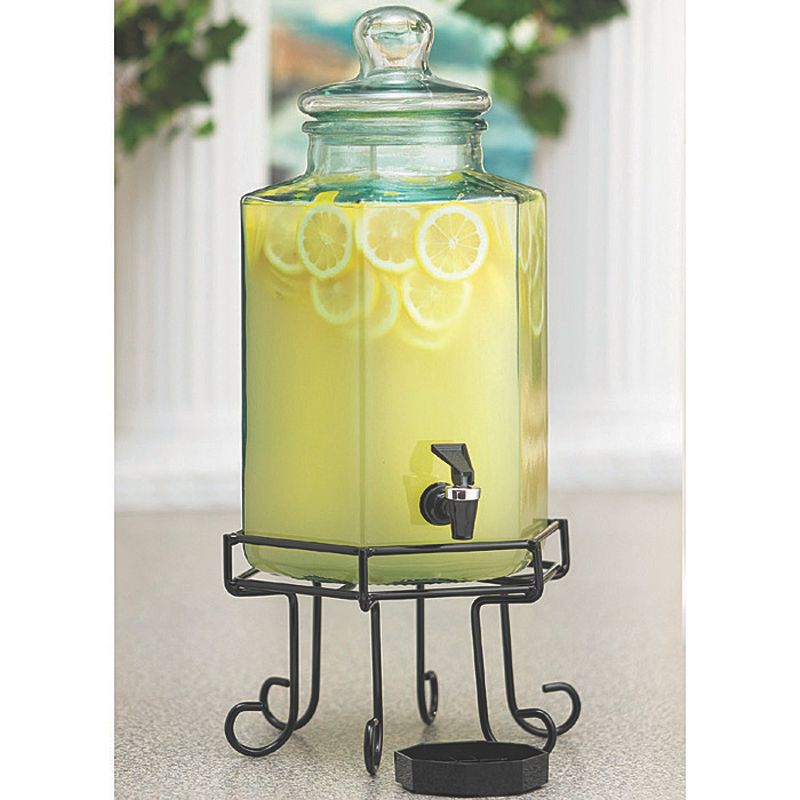 Cal-Mil&reg; Octagon 2 Gallon Glass Dispenser w/Ice Chamber