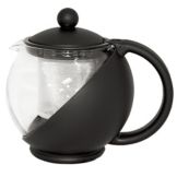 Service Ideas Black Glass Lined Plastic Tea Ball w/ Removable Basket