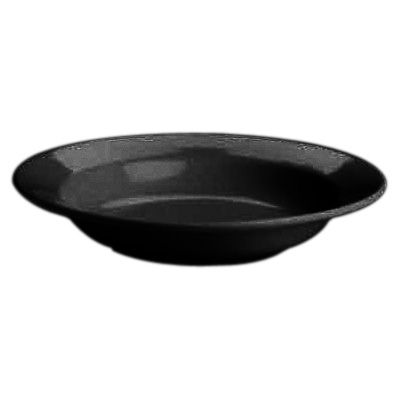 Hall&reg; China Black 22 Oz. Wide Rolled Rim Pasta / Salad Bowl
