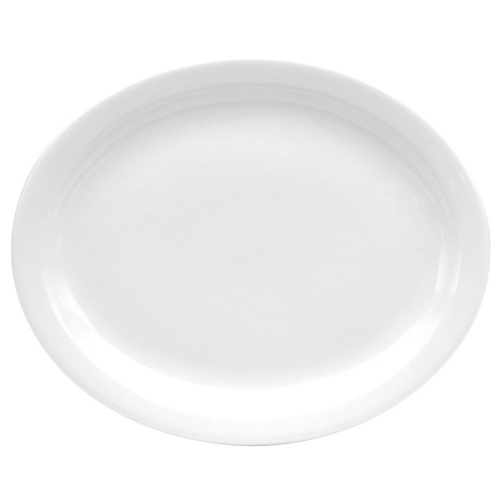 Oneida Delco Atlantic Cream White Narrow Rim 11&frac12;" Oval Platter