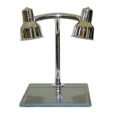 HD Dual Brass Lamp 550W Warming Station w/ Black Base, 120V