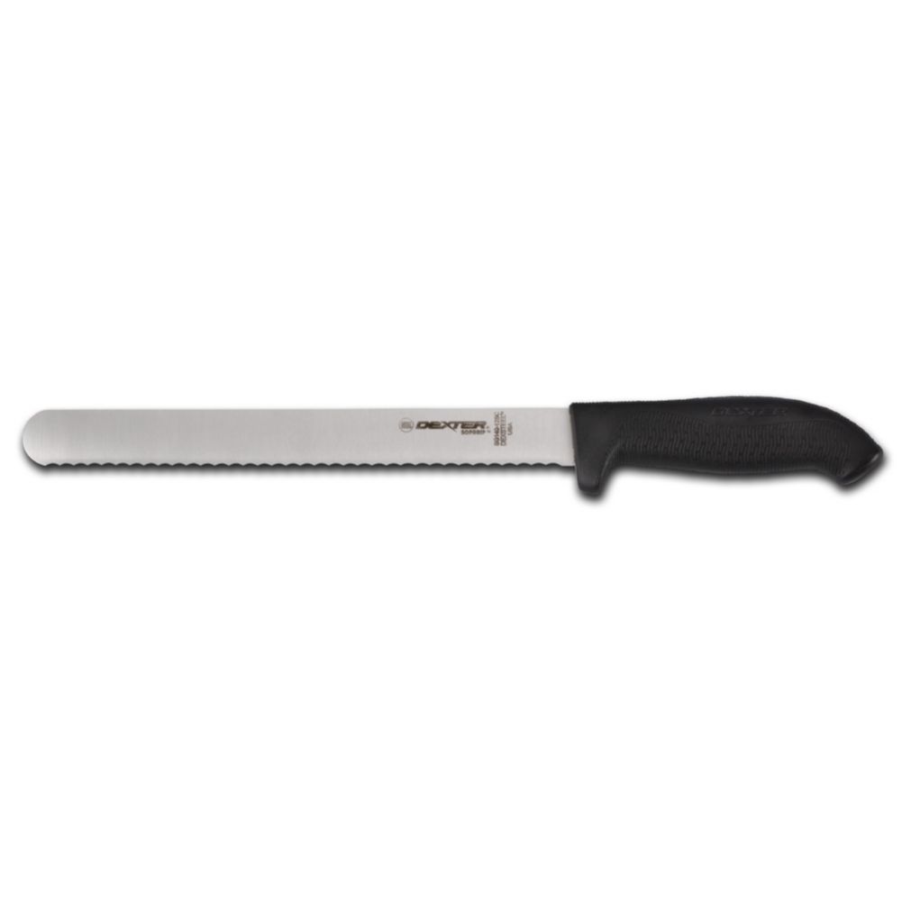 Dexter Russell SofGrip 12-In. Scalloped Roast Slicer w/ Black Handle