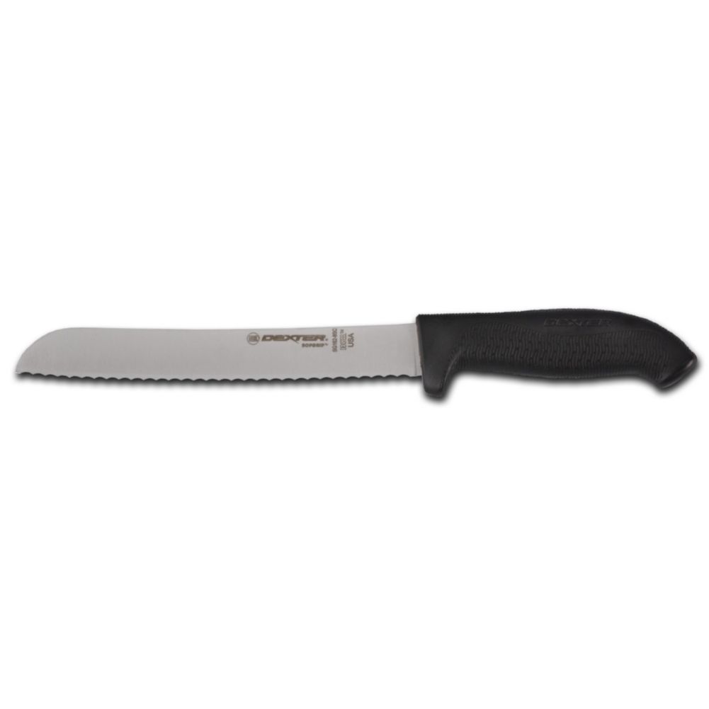 Dexter Russell SofGrip Black Handle 8" Scalloped Bread Knife