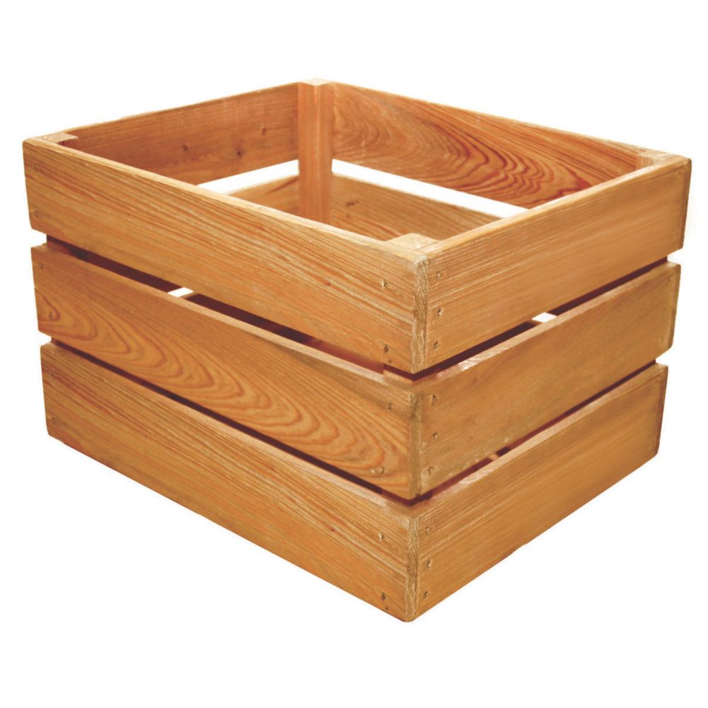 Crate Farm Oak &frac12; Bushel Orchard Crate 15" x 12-1/4" x 9-1/2"