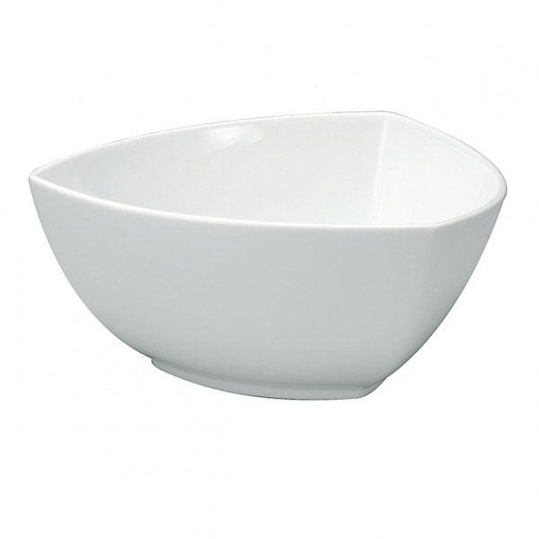 Oneida Porcelain Undecorated Triangular Bowl, 8"
