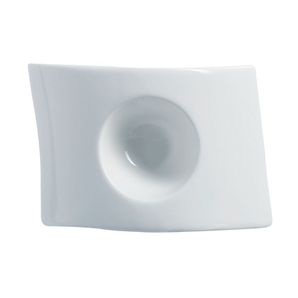 Cardinal Arcoroc Appetizer Porcelain .5 Oz Rectangular Wave Bowl
