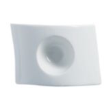 Cardinal Arcoroc Appetizer Porcelain .5 Oz Rectangular Wave Bowl