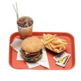 Cambro&reg; Red 10-7/16 x 13-9/16 Plastic Fast Food Tray