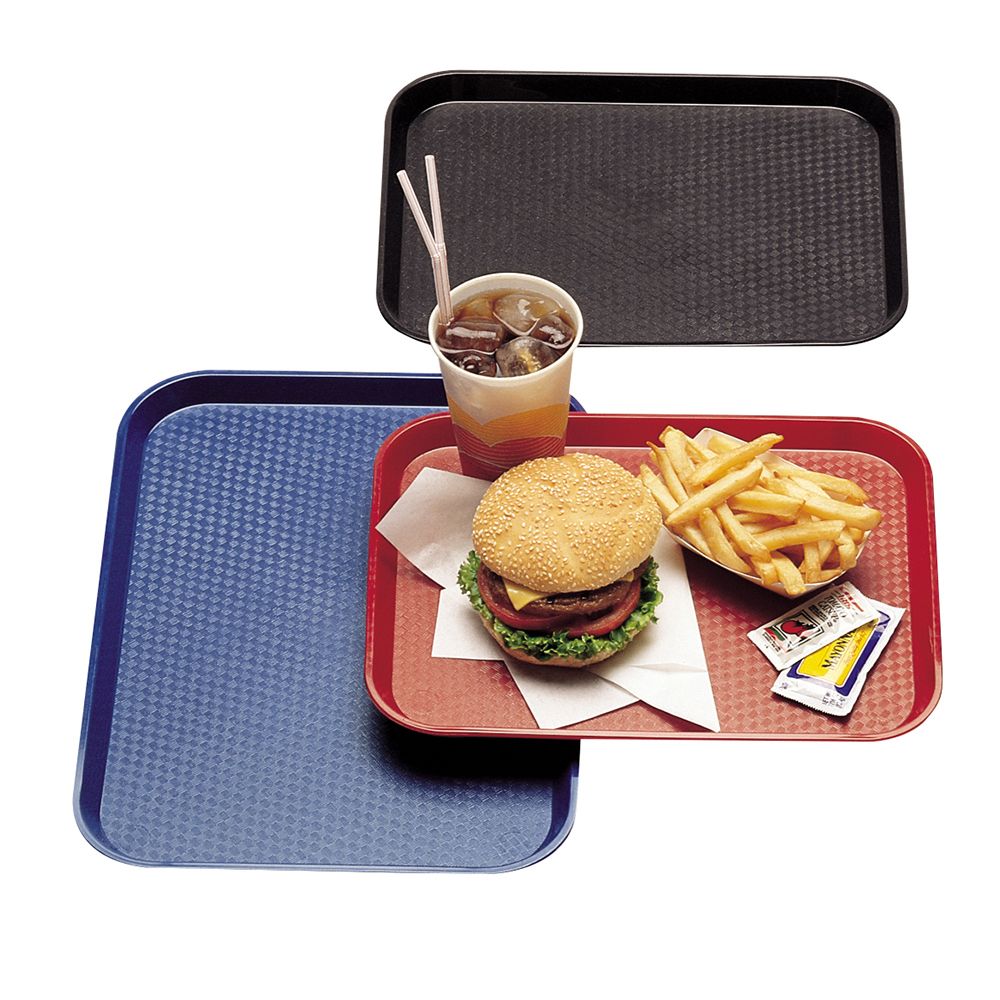 Cambro&reg; Red 10-7/16 x 13-9/16 Plastic Fast Food Tray