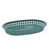 Tablecraft 10-1/2" Forest Green Oval Chicago Platter Basket