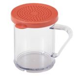 Cambro 10 oz Camwear&reg; Shaker w/ Red Medium Grain Products Lid
