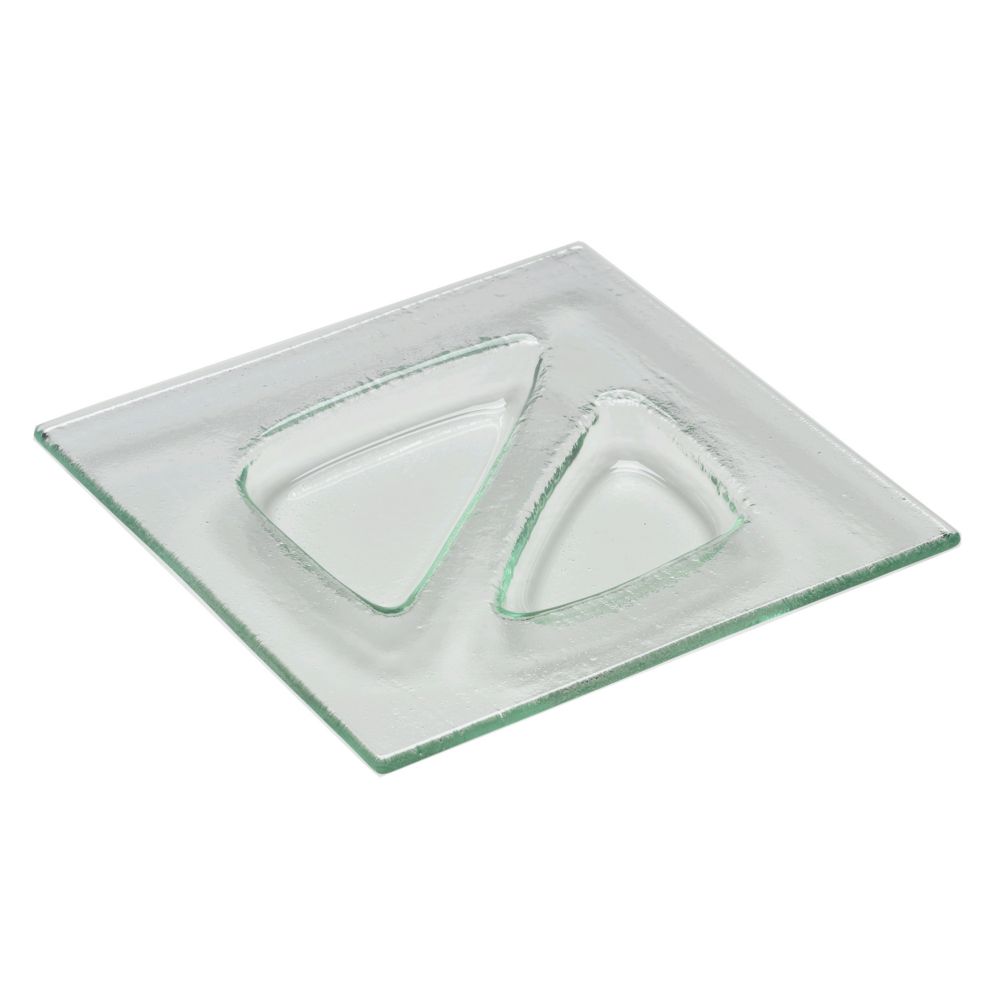 Steelite Creations Clear Glass Square Duo Plate