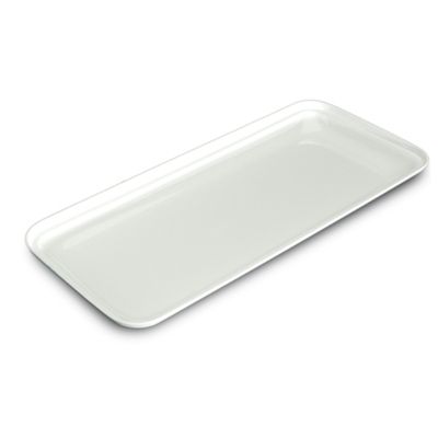 Delfin 20x8x1 in. Rectangular Acrylic White Market Tray