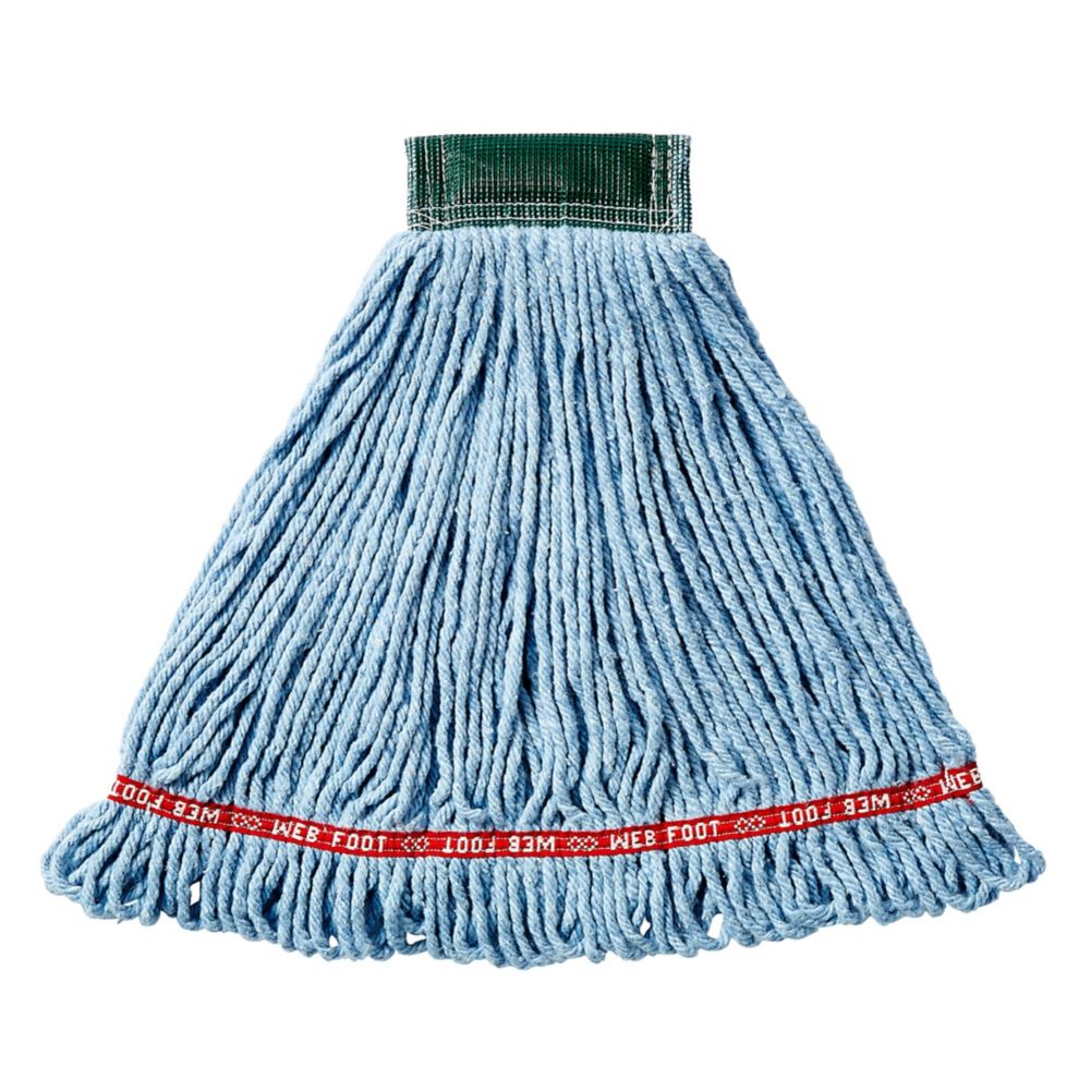 Rubbermaid Web Foot Shrinkless Medium Blue Mop Head w/ 5" Band
