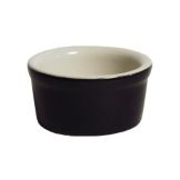 Tuxton&reg; 2.5 Oz. Black/Eggshell Two-Tone Fluted Ramekin