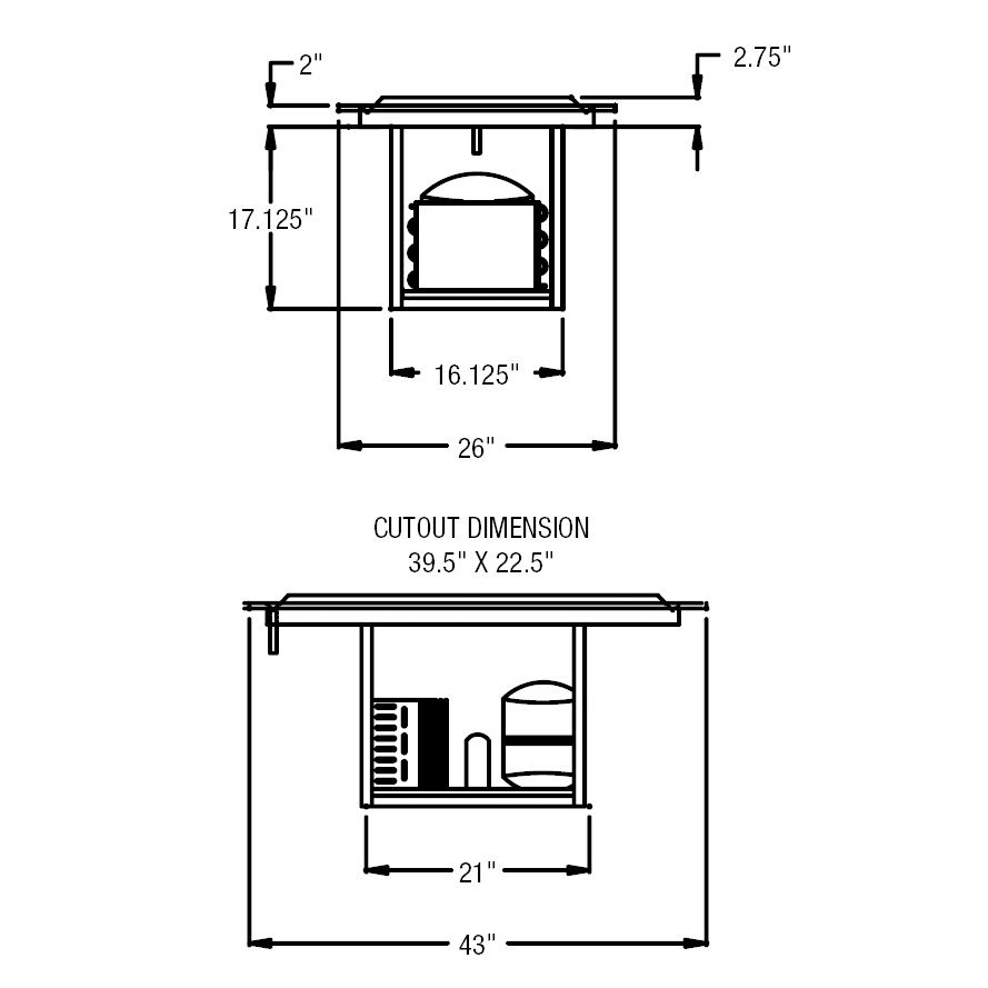 Randell&reg; Drop In 43" Refrigerated Stainless Steel Frost Top
