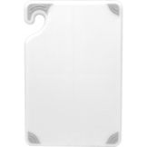 San Jamar&reg; Saf-T-Grip&reg; White 12" x 18" Cutting Board