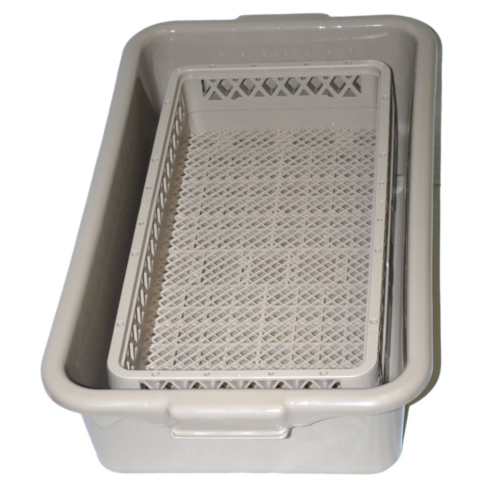 Traex&reg; Open Half Rack Half Tub Beige Silverware Soak Rack